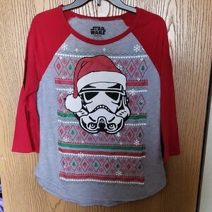 Star Wars Red and Gray Stormtrooper Holiday Tee